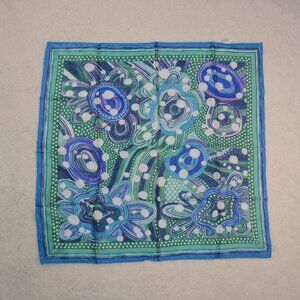 Vintage Simone rain resistant scarf hand printed in Japan abstract pattern